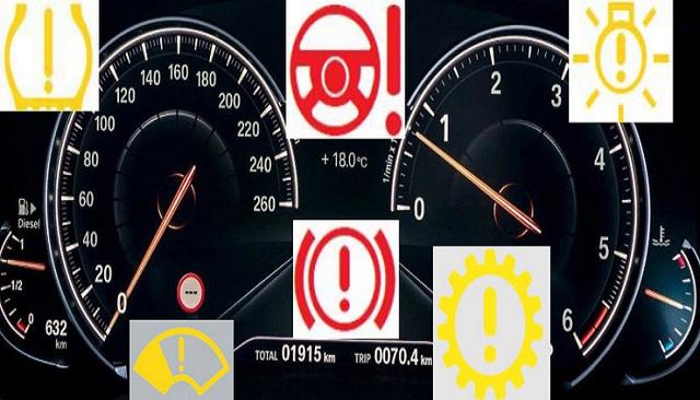 汽车仪表盘警告标志图片