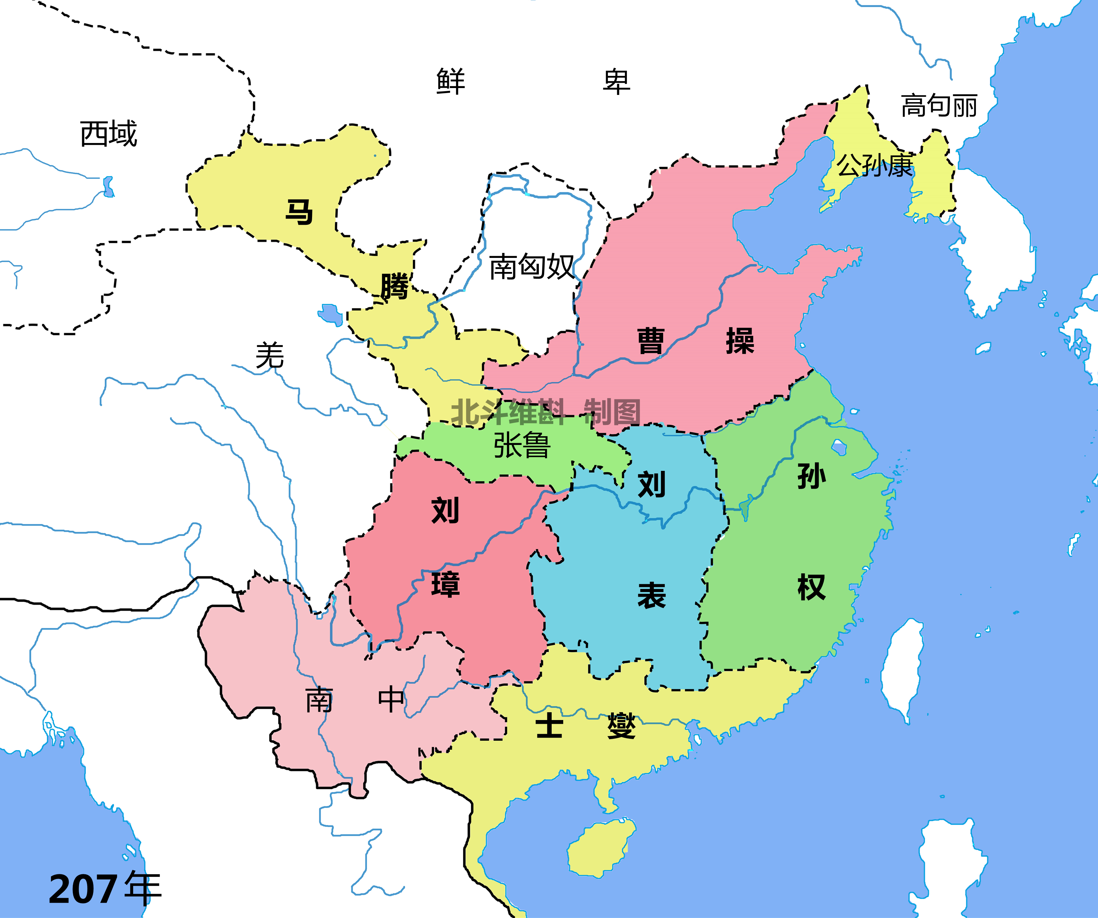 三国时期详细地图高清图片